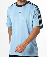 RARE! NEW MEN’S ADIDAS ORIGINALS TREFOIL JACQUARD SHIRT ~SIZE MEDIUM #JW587 BLUE