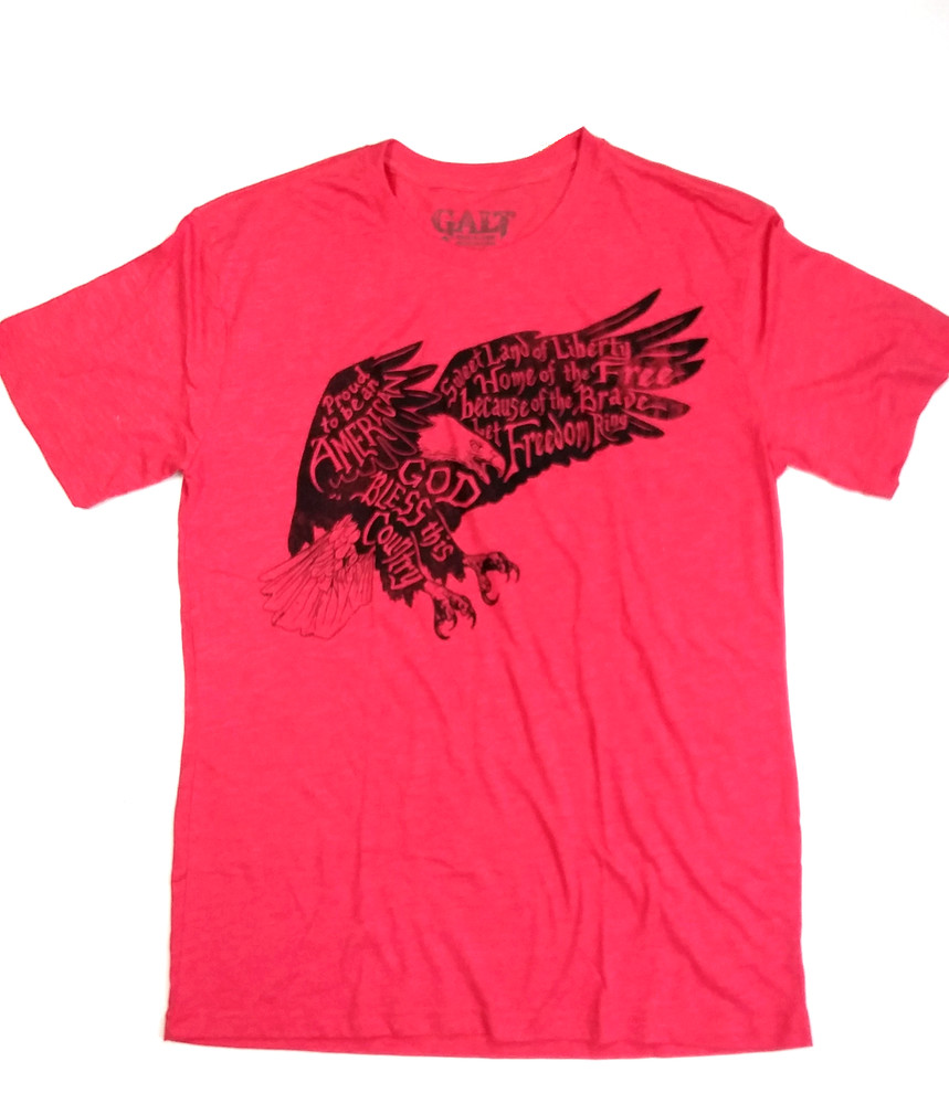 GALT USA Signature Men’s Graphic Tee T Shirt , Red, Size XXL