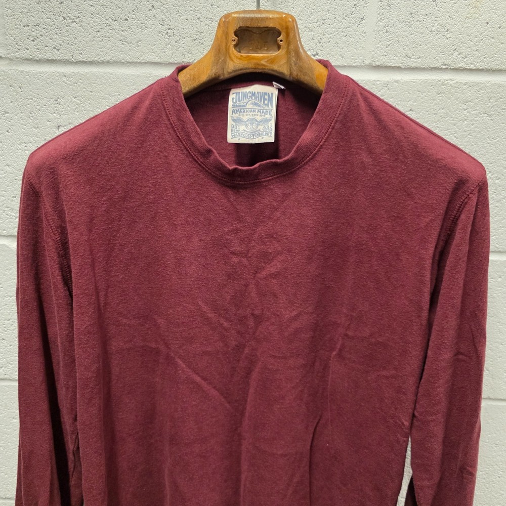 Jungmaven Mens Hemp Organic Cotton Long Sleeve T Shirt Sustainable Red M 24×27