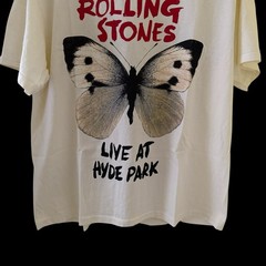 The Rolling Stones Live At Hyde Park Butterfly T-shirt REPRINT Single Stitch XL