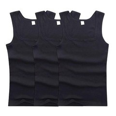 3pcs Men’s Cotton Tank Tops Sleeveless Muscle Vest Solid Undershirts