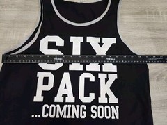 Six Pack Coming Soon Men’s Medium Black Tank Top T Shirt Gag funny gift