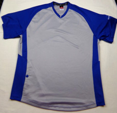 Alleson Athletic Jersey Adult Size M Gray Blue V Neck Woodford Reserve