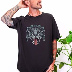 Mayan Jaguar Head T-Shirt | Ancient Tribal Mesoamerican Art | Comfort Colors