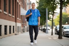 Hand Tie Dyed Men’s V Neck T Shirt Size XL CSG 100% Cotton OOAK