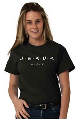 Retro Christian Faith Pop Culture Jesus BFF Womens or Mens Crewneck T Shirt Tee