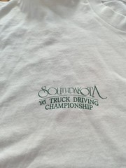 Vtg ’95 Fruit of the Loom Mens XL White Shirt Single Stitch USA SD Truck Champ