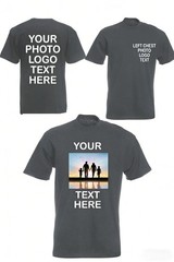 Custom Photo & Text T-Shirt – Add Your Own Image Logo Personalized Casual TShirt