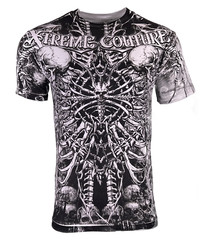 Xtreme Couture By Affliction Men’s T-Shirt CATACOMBS White Skull Biker S-5XL
