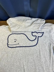 Vineyard Vines Hoodie Shirt Men Medium Lightweight Pullover Whale Logo Gray