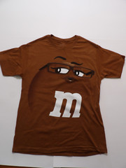 Adult Unisex Brown Small M&M’s Face T-Shirt
