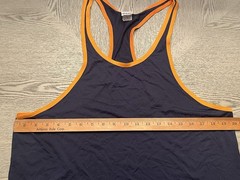 Tulio Tank Top Mesh Fishnet Muscle Sexy Clubwear Sz.L Navy Blue & Orange