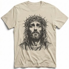 Jesus Christ Crown Thorns Christian Faith Religious T-Shirt Cross Gift Tee