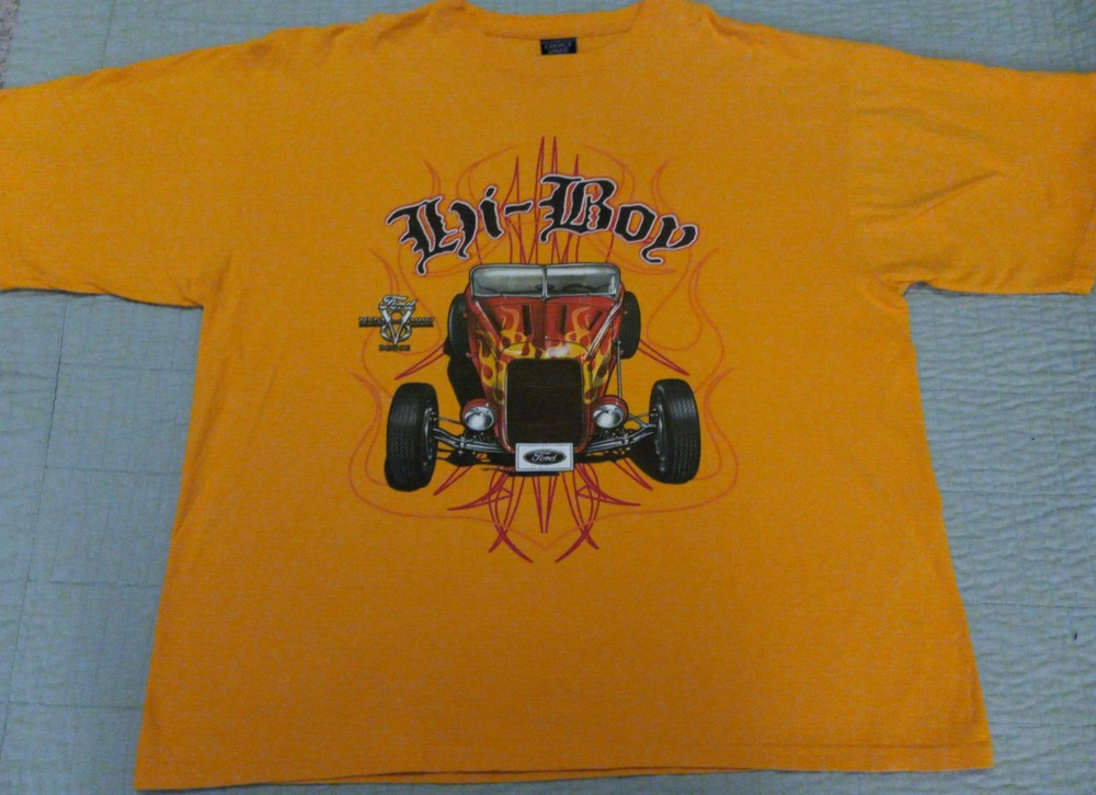 Men’s XL Choice Apparel Yellow Hi-Boy Ford Graphic Car T Shirt