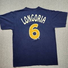 Majestic Montgomery Biscuits Shirt Mens M Navy Good Evan Longoria 6 MiLB Tee