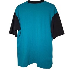 Vintage 1990s Colorblock T Shirt L Blue Black Single Stitch Grunge Skate READ