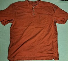 3 Shirt Lot-Duluth Mens Short Sleeve Cotton Crew Neck Redhead Henley Shirt Pockt