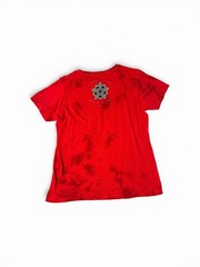 Black Label Affliction Skulls X-Large Shirt Red Tie-Dye