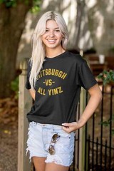 Pittsburgh Vs All Yinz Pennsylvania City PA Womens or Mens Crewneck T Shirt Tee