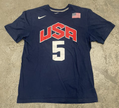 VNTG Nike Kevin Durant Team USA #5 Olympic Basketball Navy T Shirt Medium Rare