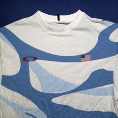 Oakley Team USA T Shirt Men Blue White Made in Italy Polyamide Size Small