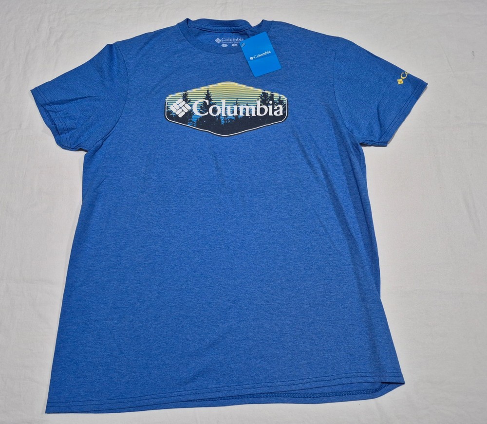 Columbia Men’s Outdoor/Sports Blue Graphic Training Athletic Gym SZ Large