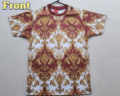 Victorious Los Angeles Rhinestone Baroque T-Shirt – Burgundy Gold – Size: Small