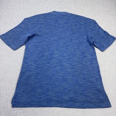 Jhane Barnes Silk T-Shirt Mens Large Blue Striped Crew Neck Short Sleeve