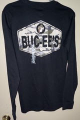 Buc-ee’s Long Sleeve T-Shirt Men’s Small Black Camo Logo Graphic Tee NWT