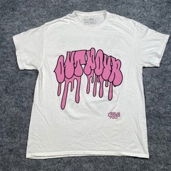 Jesus Loves You JLY Outpour Graphic T-Shirt White Pink Large Holy Spirit Mens