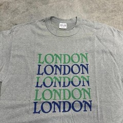 Vintage 80’s Men’s London City Graphic Print T-Shirt Crew Neck Gray XL