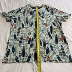 FREE PLANET Surf Board Graphic Tee Shirt Men Size L All Over Print Cotton Blend