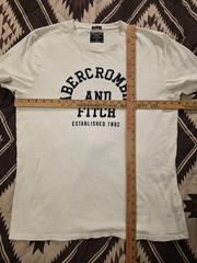 Vtg Y2K Abercrombie & Fitch T Shirt Chunky Embroidered Logo White Men’s Size XL
