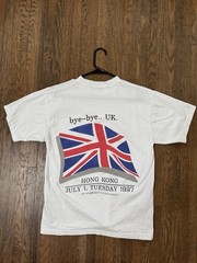 Vintage 1997 Hong Kong Handover T-Shirt Hapy Design USA 90s China UK Flag M/L