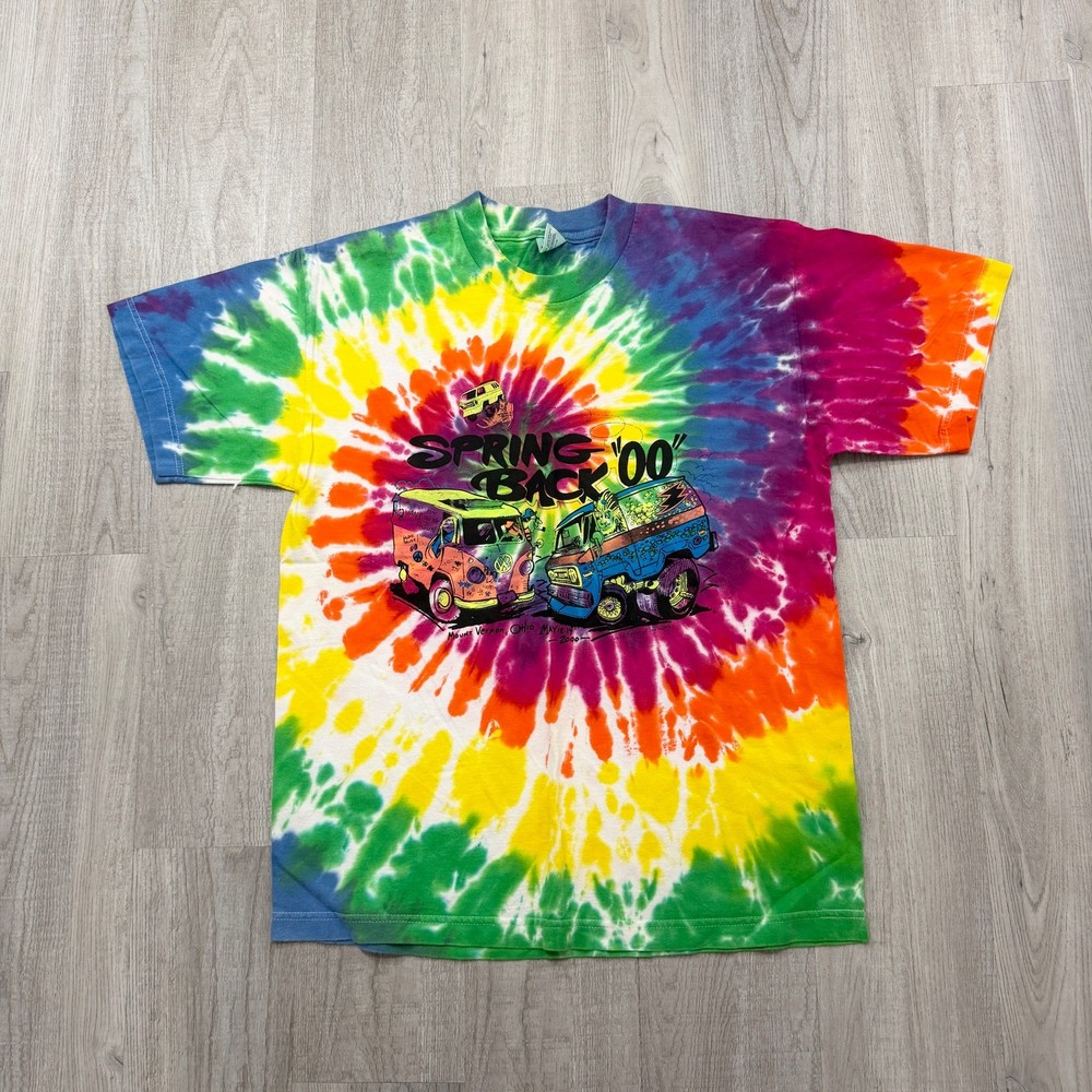 Vintage Spring Back Mount Vernon Ohio Shirt Men’s Large Tie Dye Psychedelic Van