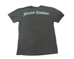 Xtreme Couture Mens Cotton Knit Skull Graphic Print Crew Neck Brown Tee XL