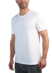 NEW! 6 pack Kirkland T Shirts men boys White Crew Neck 100% Cotton Tees L Large!