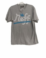 Neff Mens Gray T-Shirt Crew Neck Short Sleeve Graphic Pullover Machine Wash L