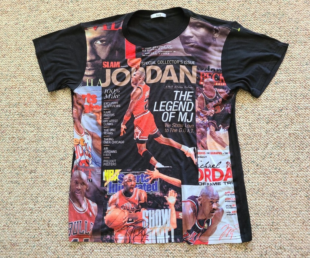 EUC King Michael Jordan MJ Air Jordan Slam Cover Montage T Size Large L