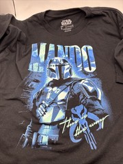 Star Wars The Mandalorian Heavyweight T-Shirt One Side , Graphic Size Large