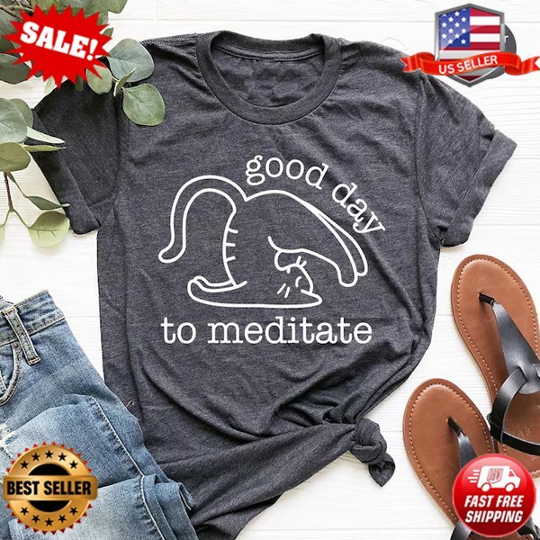 Cute Cat Yoga Shirts, Retro Shirts for Women, Graphic Tees T-Shirt Up to 5XL