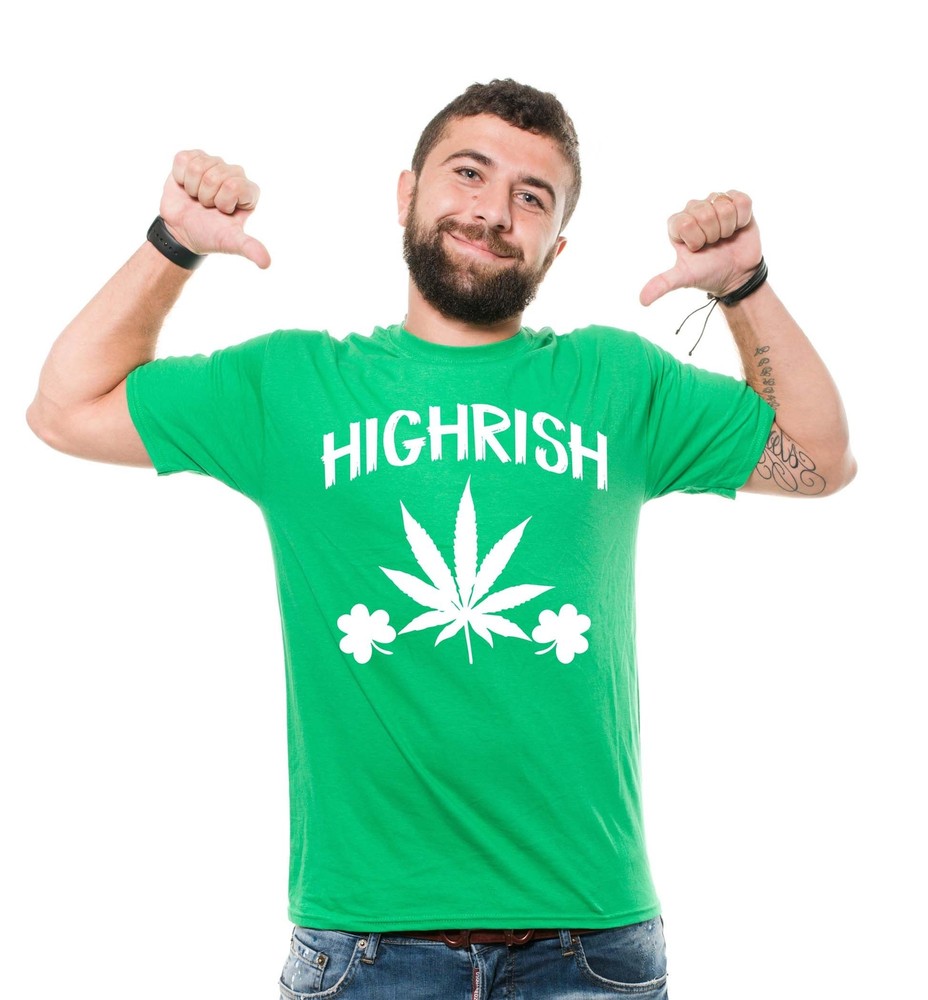 HighRish Shirt Marijuana Weed 420 Shirt St Patrick’s Day Party Tee Irish Gifts