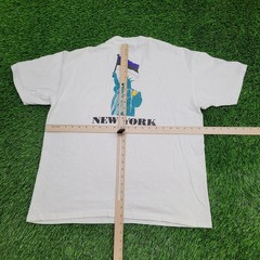 Vintage 90s Funny Liberty Shirt L/XL 23×27 White New-York USA