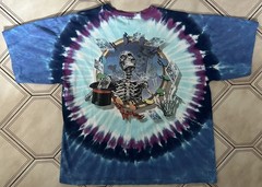 Grateful Dead Vintage 1999 Liquid Blue Magic Skeleton Tie Dye T-Shirt 2XL