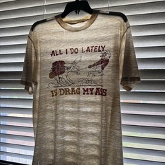 Vintage 50s 60s Paper Thin Novelty Character T-Shirt Distress Sz Mens L 21×27