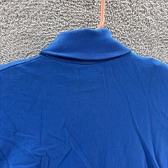 VINTAGE Izod T Shirt Men Medium Blue Turtle Neck Base Layer Casual Fleece 90s