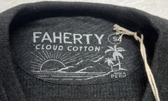 NWT Faherty Mens S Thermal Waffle Knit Long Sleeve Crew Neck Charcoal Heather