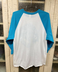 Vintage Athletic Department Raglan Baseball T Shirt 3/4 Length Sleeve White L
