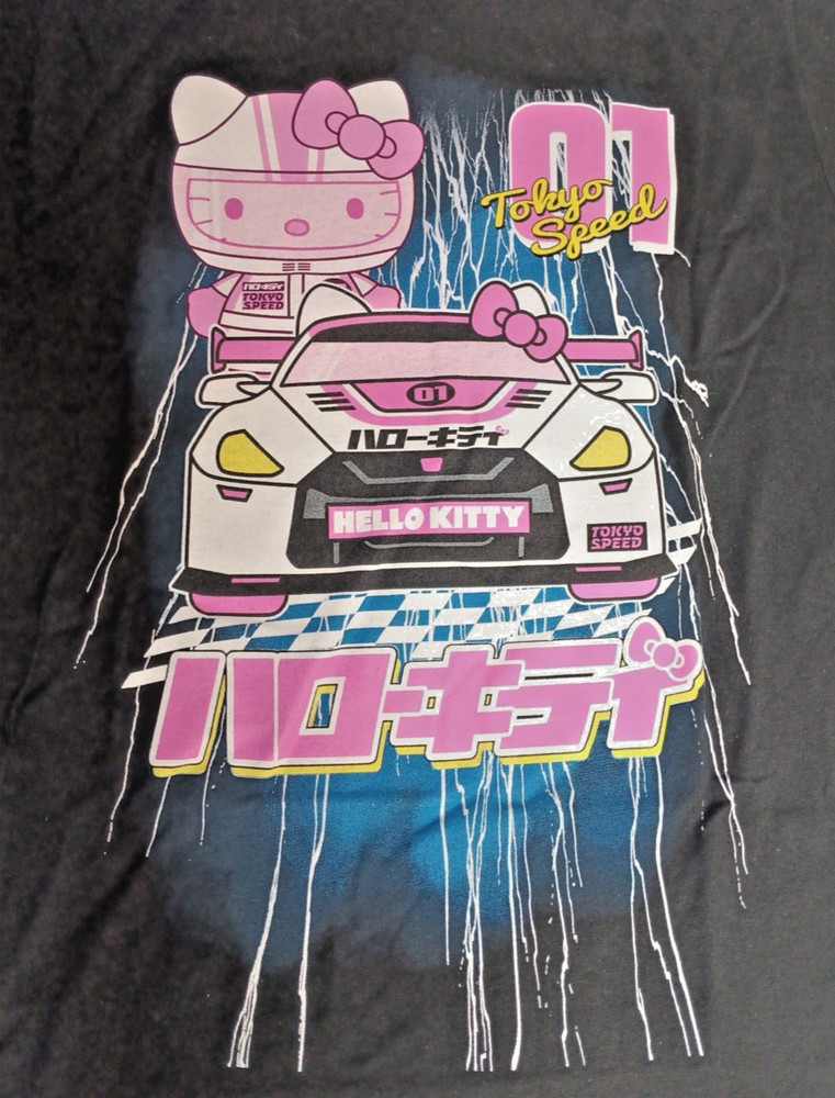 3XL Hello Kitty – Adult Tokyo Speed #01 Japan Car Racing Black T-Shirt
