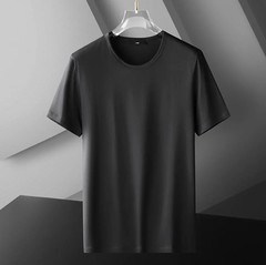 Ice Silk T-shirt Men’s Short Sleeve Solid Summer Thin Quick Drying Elastic Modal